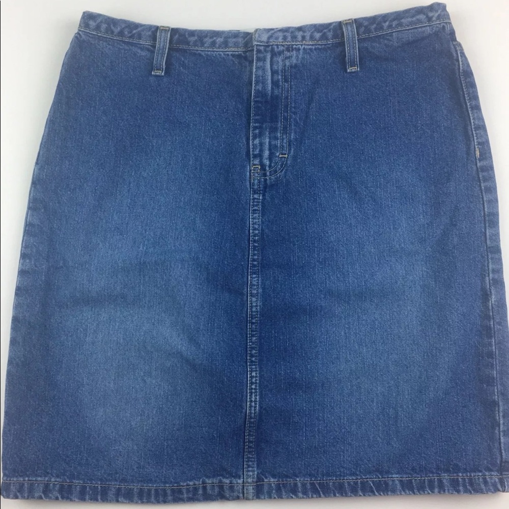 Vntg TOMMY HILFIGER JEANS Denim Mini Skirt Sz 6